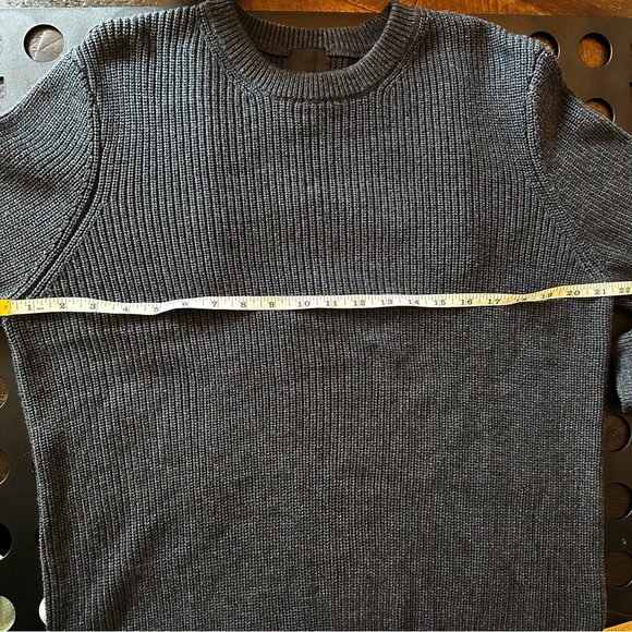 H&M Cotton Blend Textured Knit Crew Neck Sweater Size Large Charcoal Grey - Picture 7 of 7